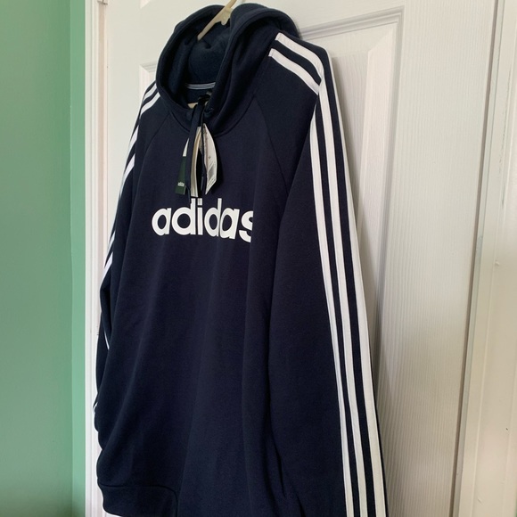 Adidas Men’s Legend Ink Navy Fleece Hoodie, New - Picture 5 of 5